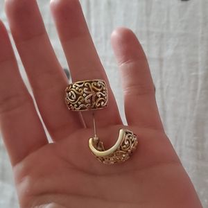 Marc jacobs half hoop earrings with silver and gold detailing